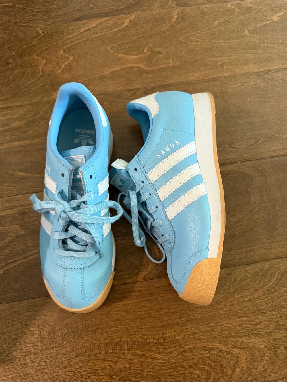 adidas Kids Samoa Sky Blue & White Sneakers
